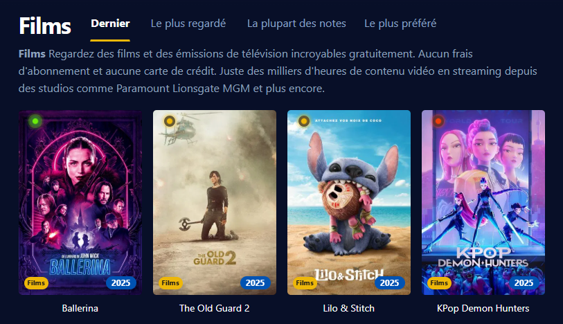 Image de l'interface utilisateur de Papadustream